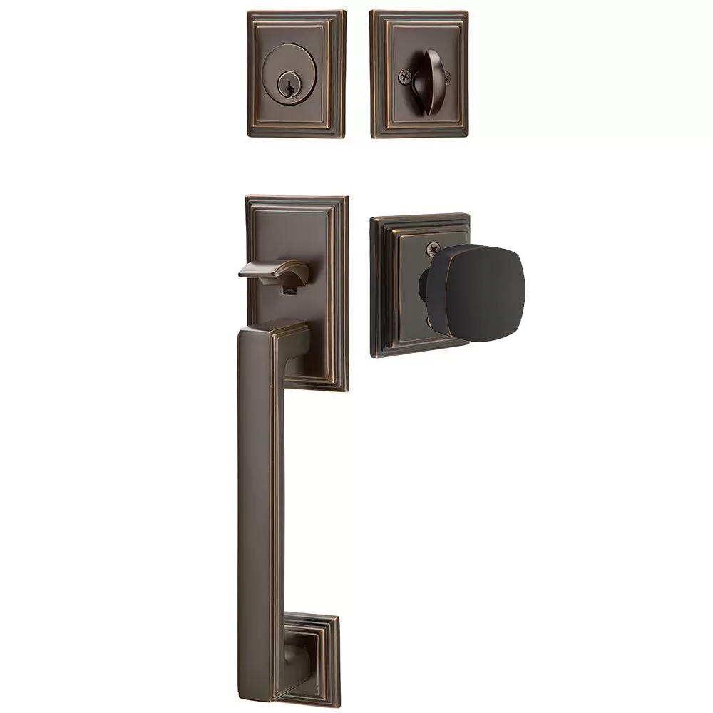 Emtek Hamden Tubular Entryset Sectional with Freestone Knob