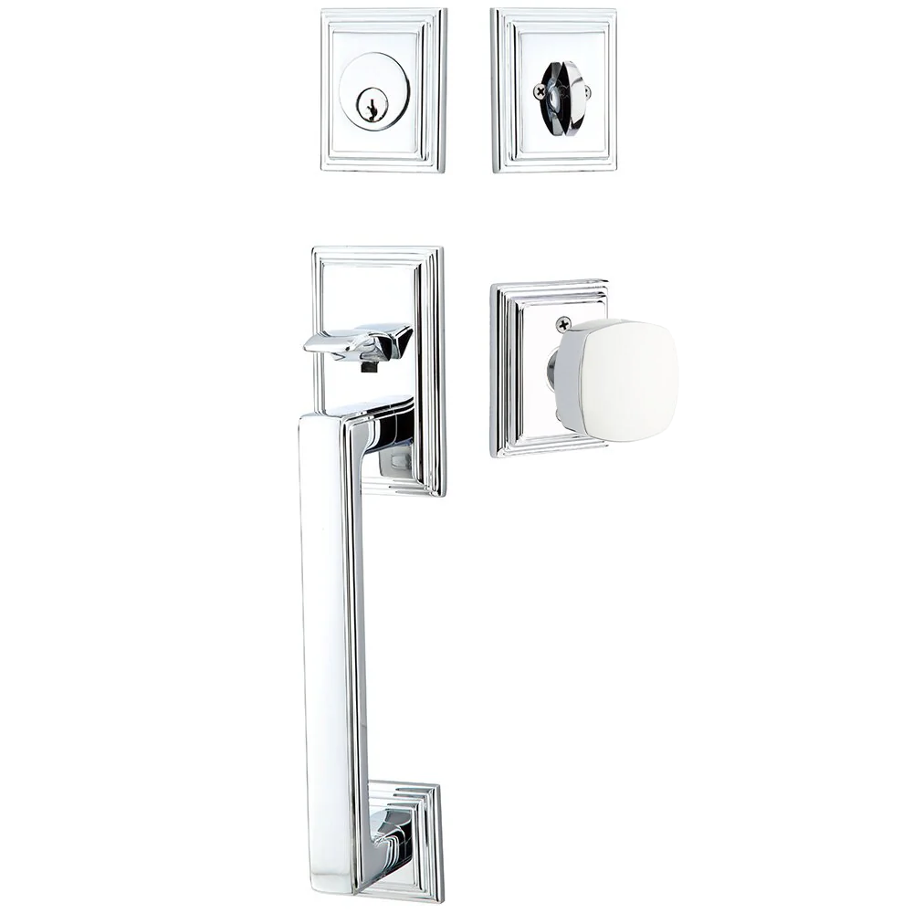 Emtek Hamden Tubular Entryset Sectional with Freestone Knob