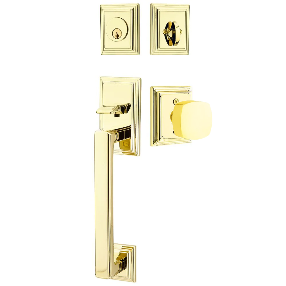 Emtek Hamden Tubular Entryset Sectional with Freestone Knob