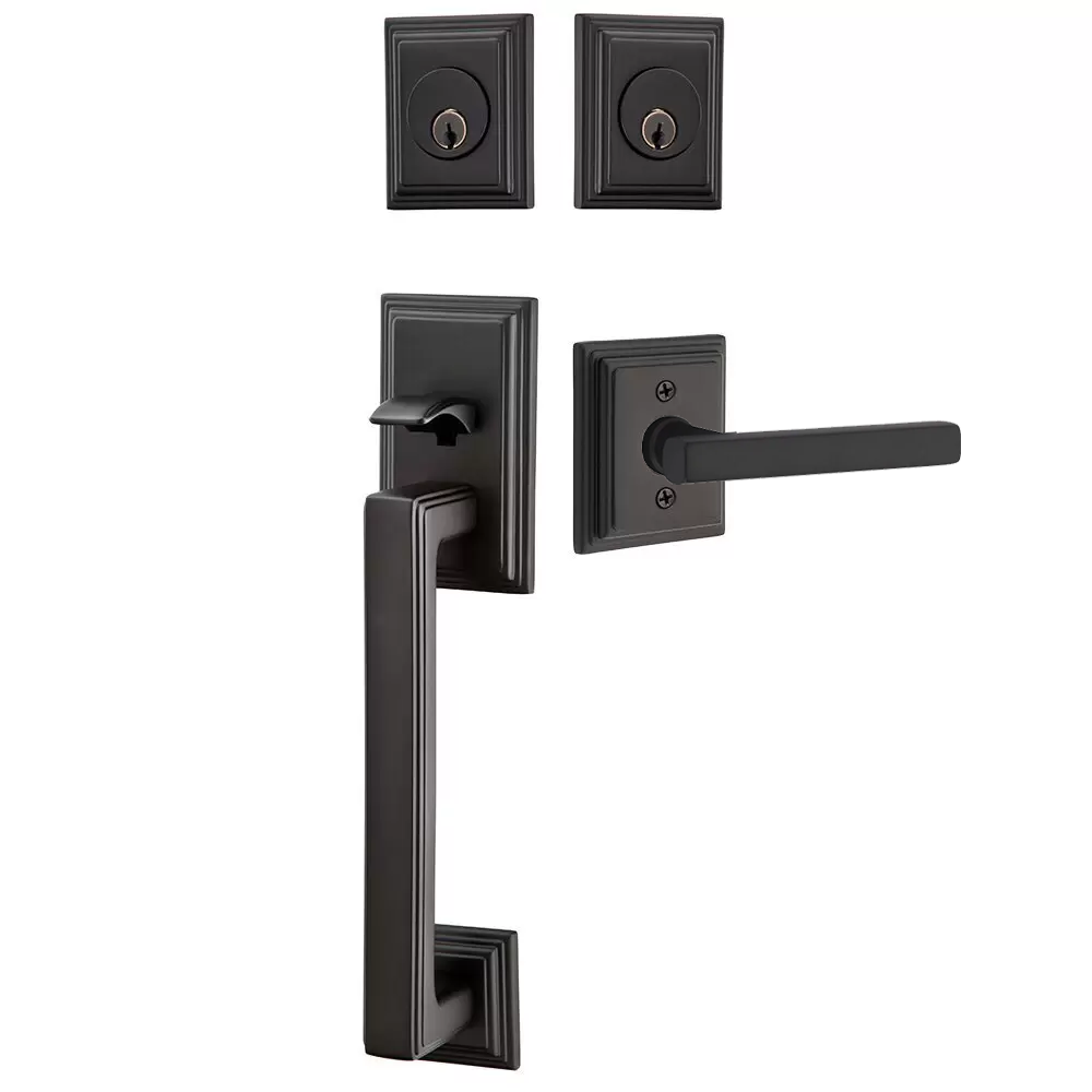 Emtek Hamden Tubular Entryset Sectional with Freestone Lever