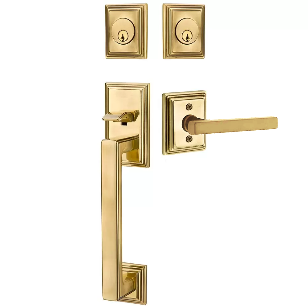 Emtek Hamden Tubular Entryset Sectional with Freestone Lever