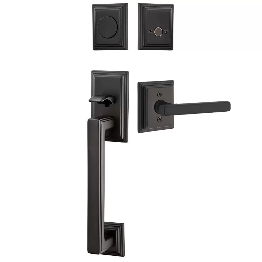 Emtek Hamden Tubular Entryset Sectional with Freestone Lever
