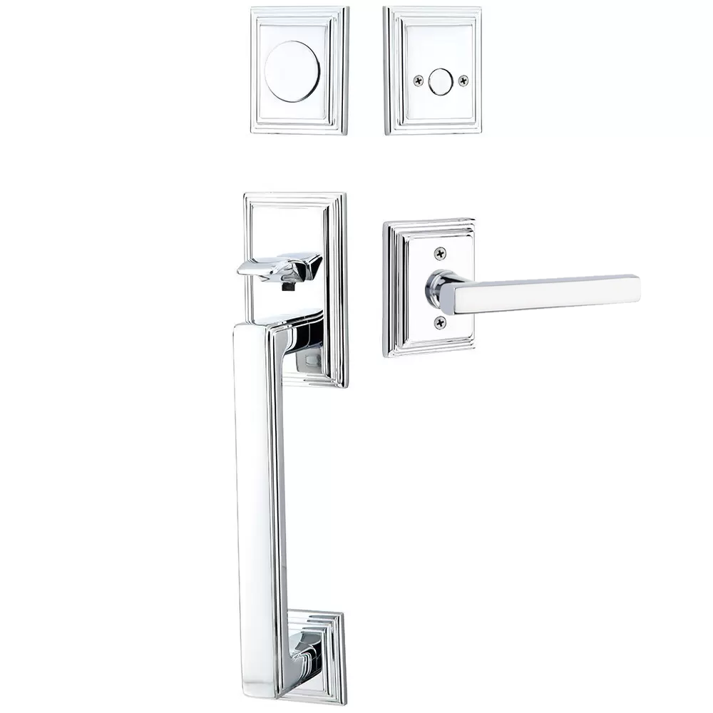 Emtek Hamden Tubular Entryset Sectional with Freestone Lever