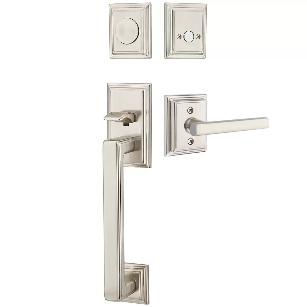 Emtek Hamden Tubular Entryset Sectional with Freestone Lever