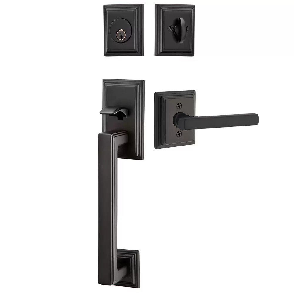 Emtek Hamden Tubular Entryset Sectional with Freestone Lever