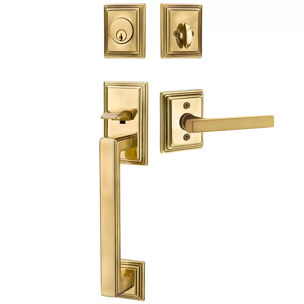 Emtek Hamden Tubular Entryset Sectional with Freestone Lever