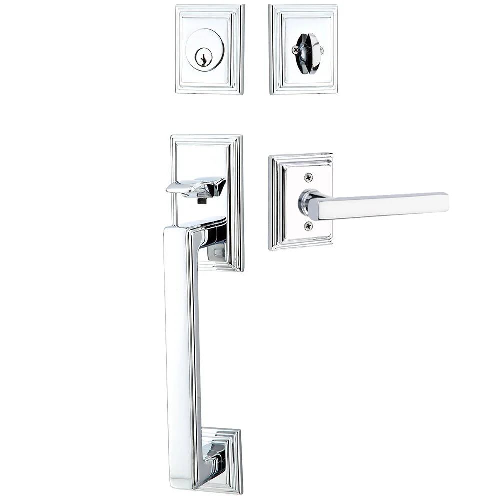 Emtek Hamden Tubular Entryset Sectional with Freestone Lever