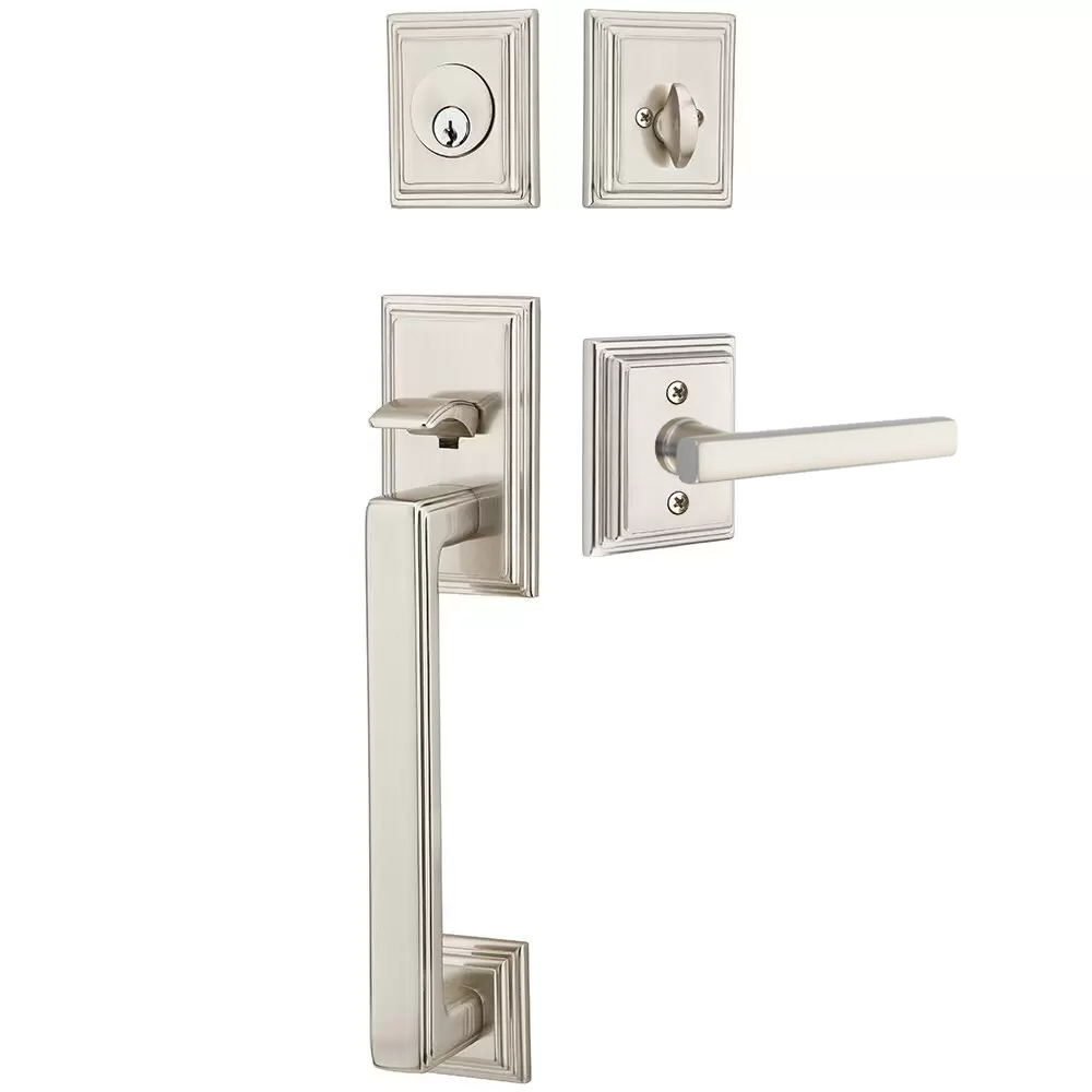 Emtek Hamden Tubular Entryset Sectional with Freestone Lever