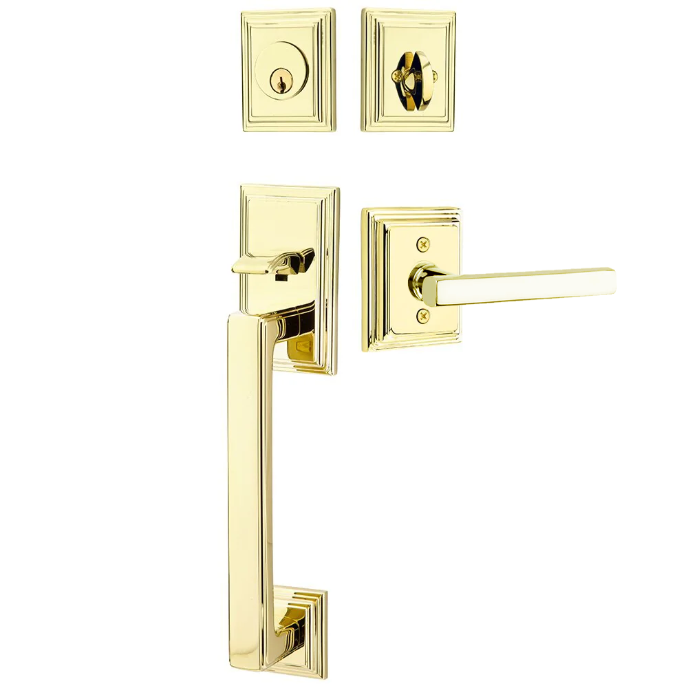 Emtek Hamden Tubular Entryset Sectional with Freestone Lever