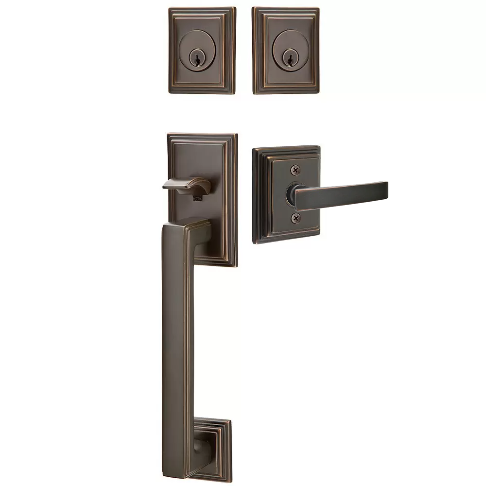 Emtek Hamden Tubular Entryset Sectional with Geneva Lever