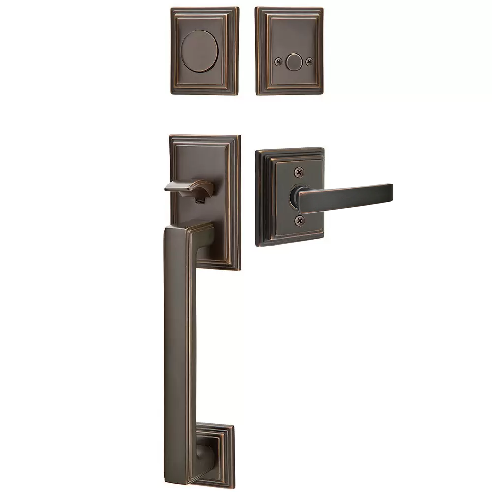 Emtek Hamden Tubular Entryset Sectional with Geneva Lever