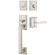 Emtek Hamden Tubular Entryset Sectional with Hammered Lever