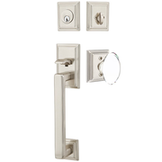 Emtek Hamden Tubular Entryset Sectional with Hampton Glass Knob