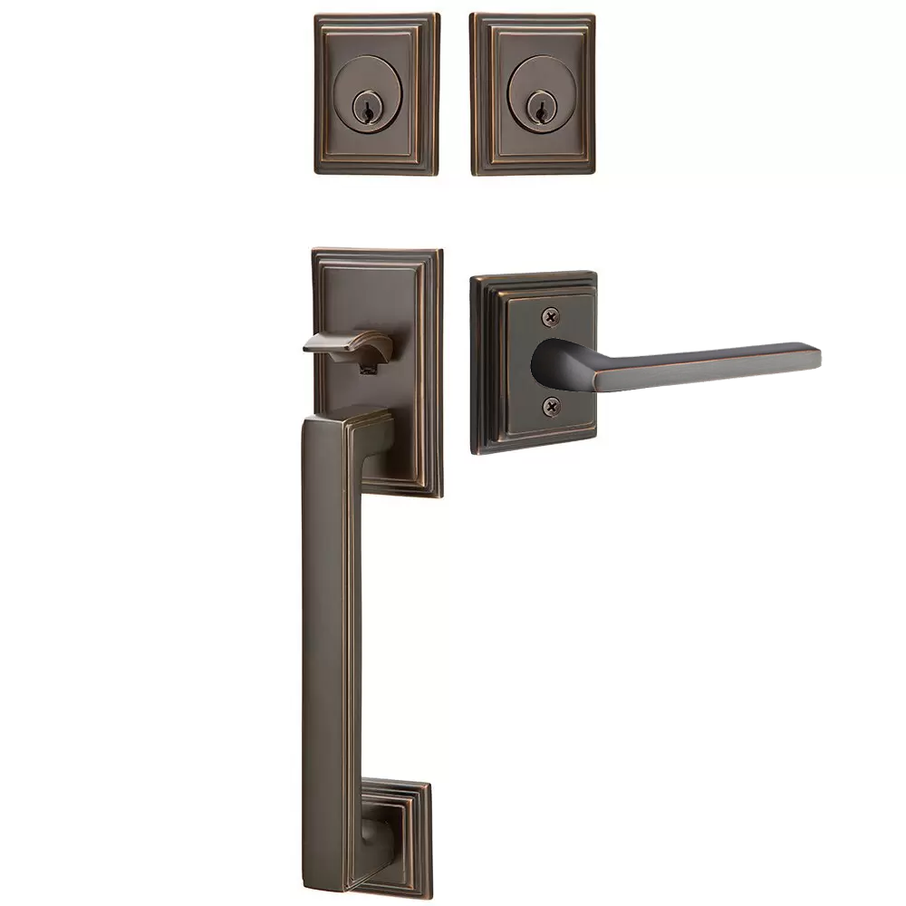 Emtek Hamden Tubular Entryset Sectional with Hercules Lever