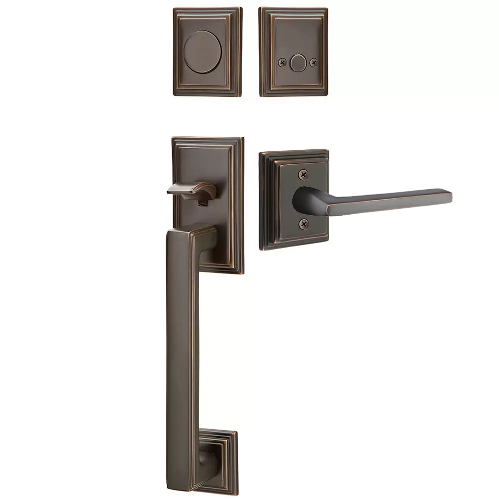 Emtek Hamden Tubular Entryset Sectional with Hercules Lever