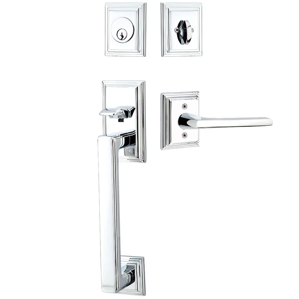 Emtek Hamden Tubular Entryset Sectional with Helios Lever