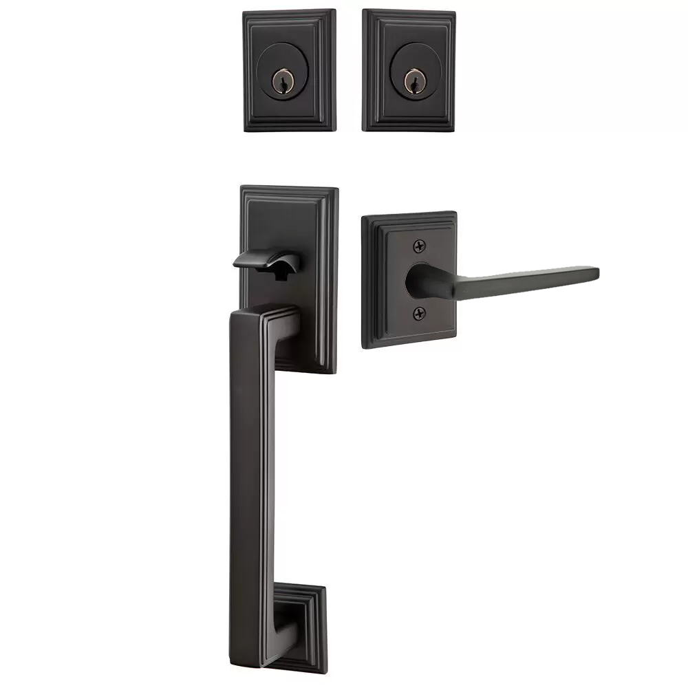 Emtek Hamden Tubular Entryset Sectional with Hermes Lever