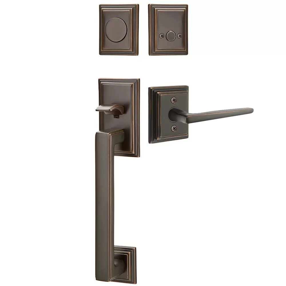 Emtek Hamden Tubular Entryset Sectional with Hermes Lever