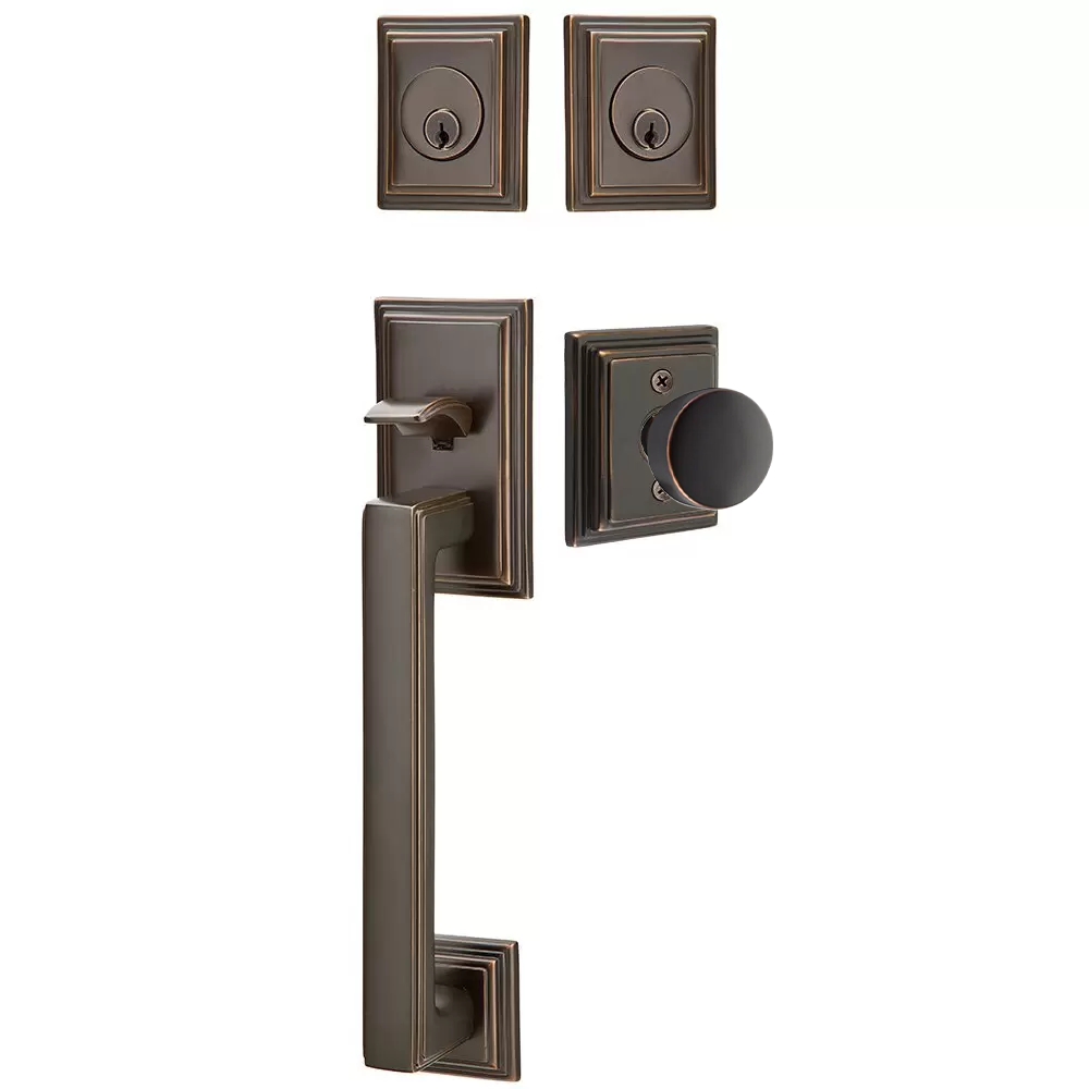 Emtek Hamden Tubular Entryset Sectional with Laurent Knob