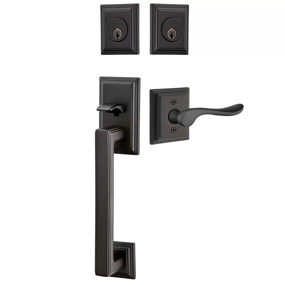 Emtek Hamden Tubular Entryset Sectional with Luzern Lever