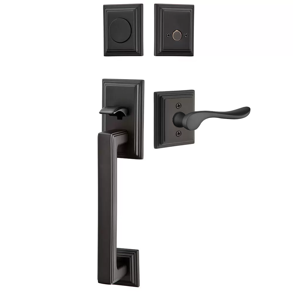 Emtek Hamden Tubular Entryset Sectional with Luzern Lever