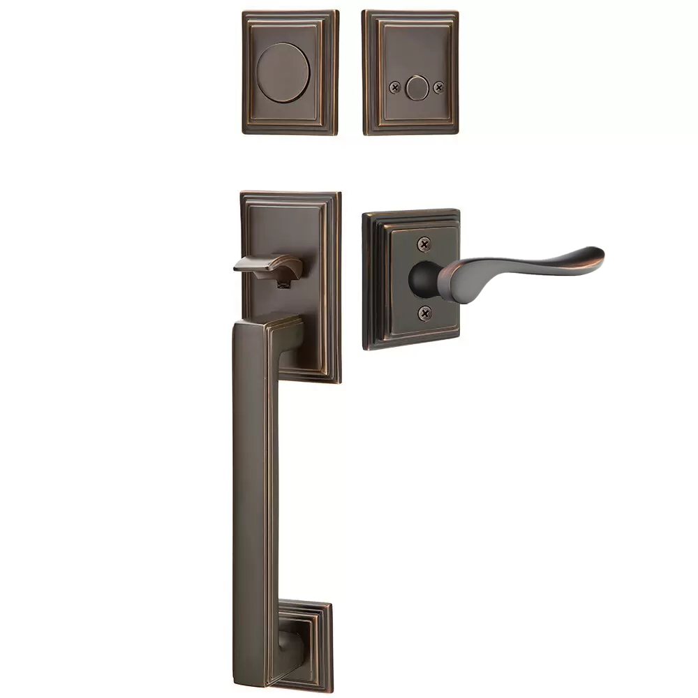 Emtek Hamden Tubular Entryset Sectional with Luzern Lever