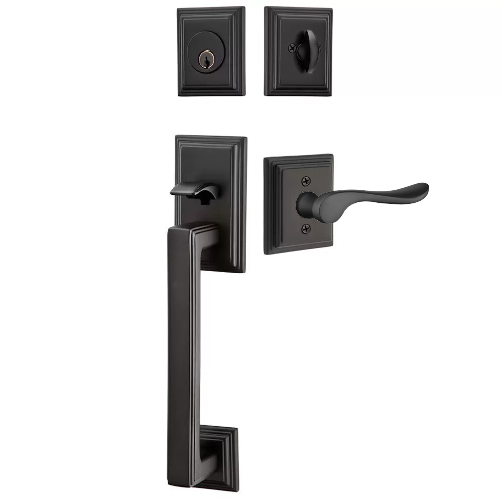 Emtek Hamden Tubular Entryset Sectional with Luzern Lever