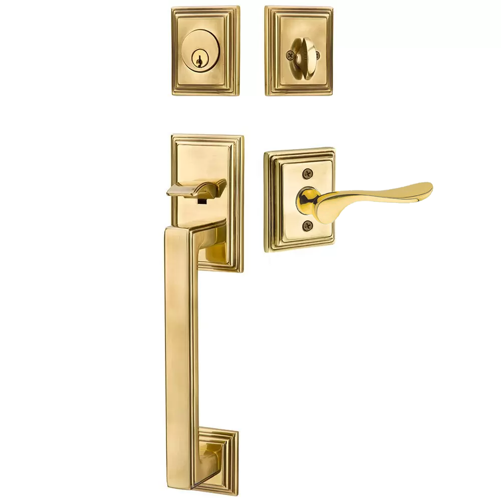 Emtek Hamden Tubular Entryset Sectional with Luzern Lever