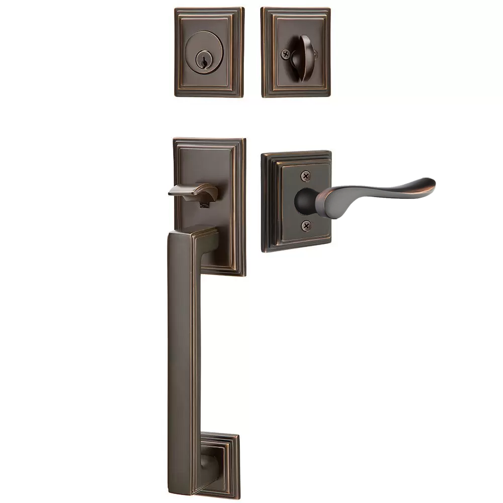 Emtek Hamden Tubular Entryset Sectional with Luzern Lever