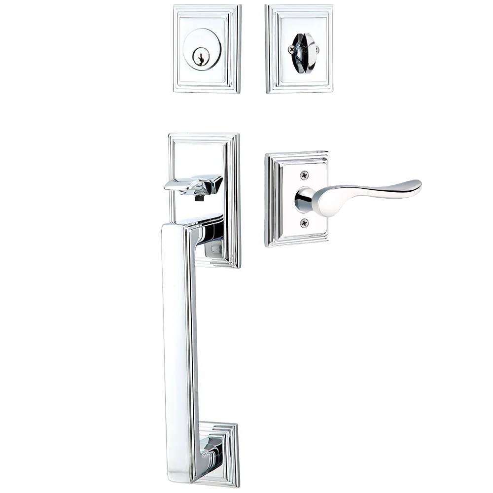 Emtek Hamden Tubular Entryset Sectional with Luzern Lever