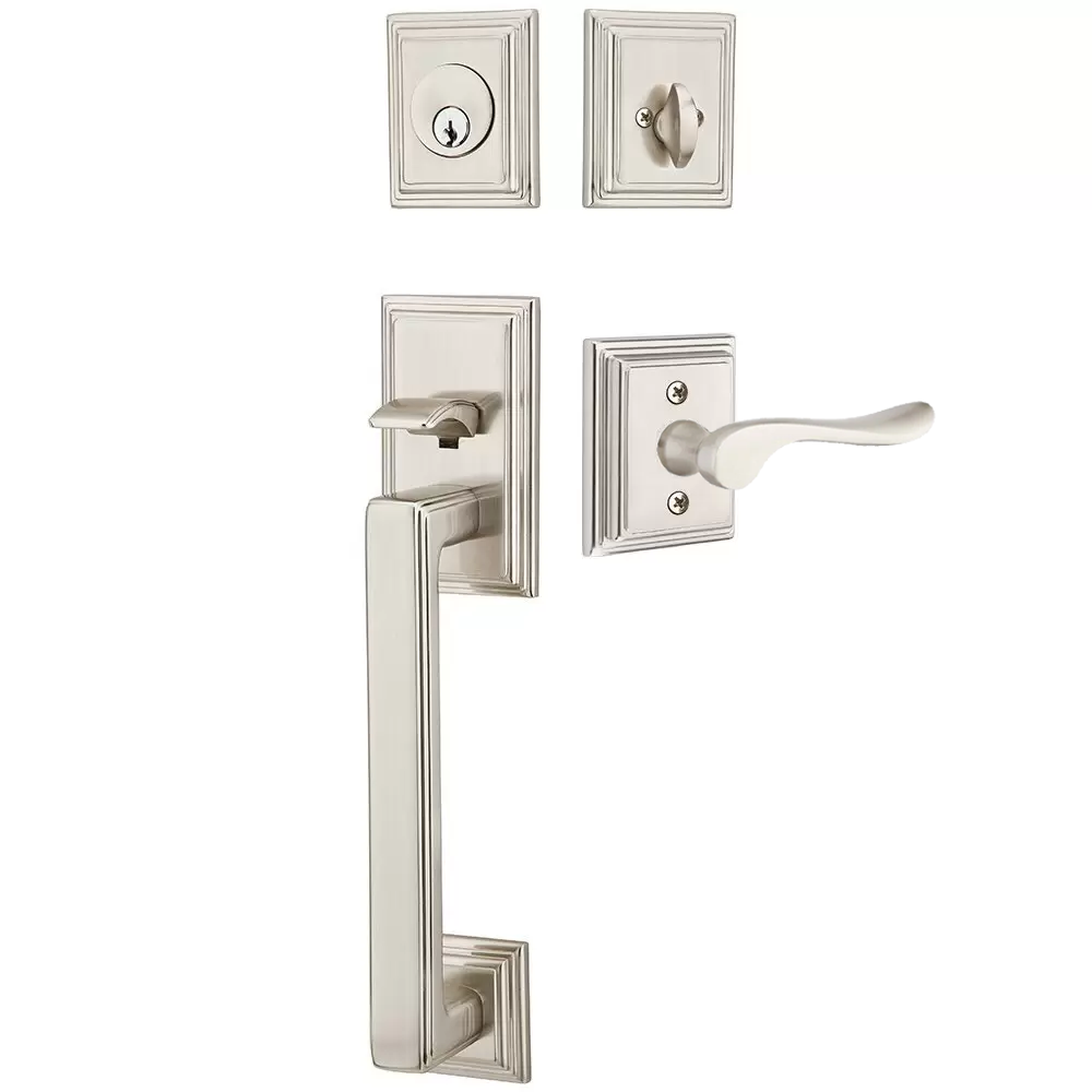 Emtek Hamden Tubular Entryset Sectional with Luzern Lever