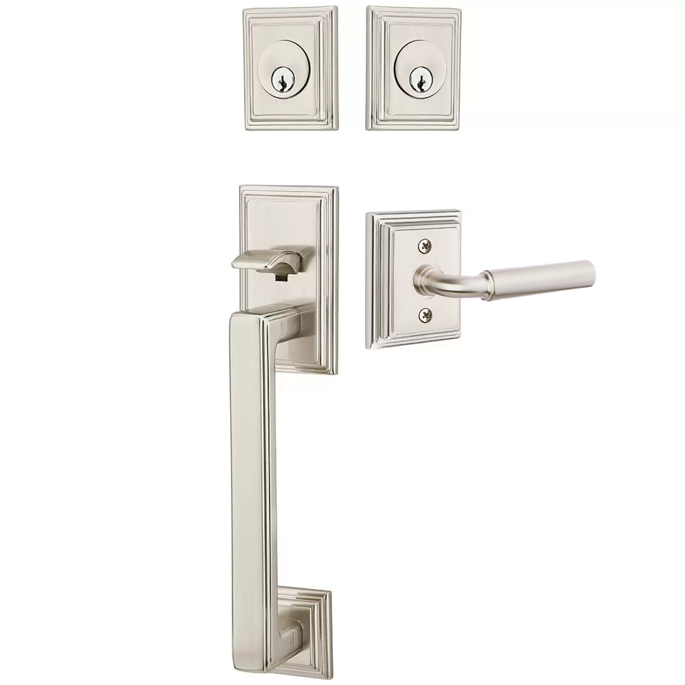 Emtek Hamden Tubular Entryset Sectional with Manning Lever