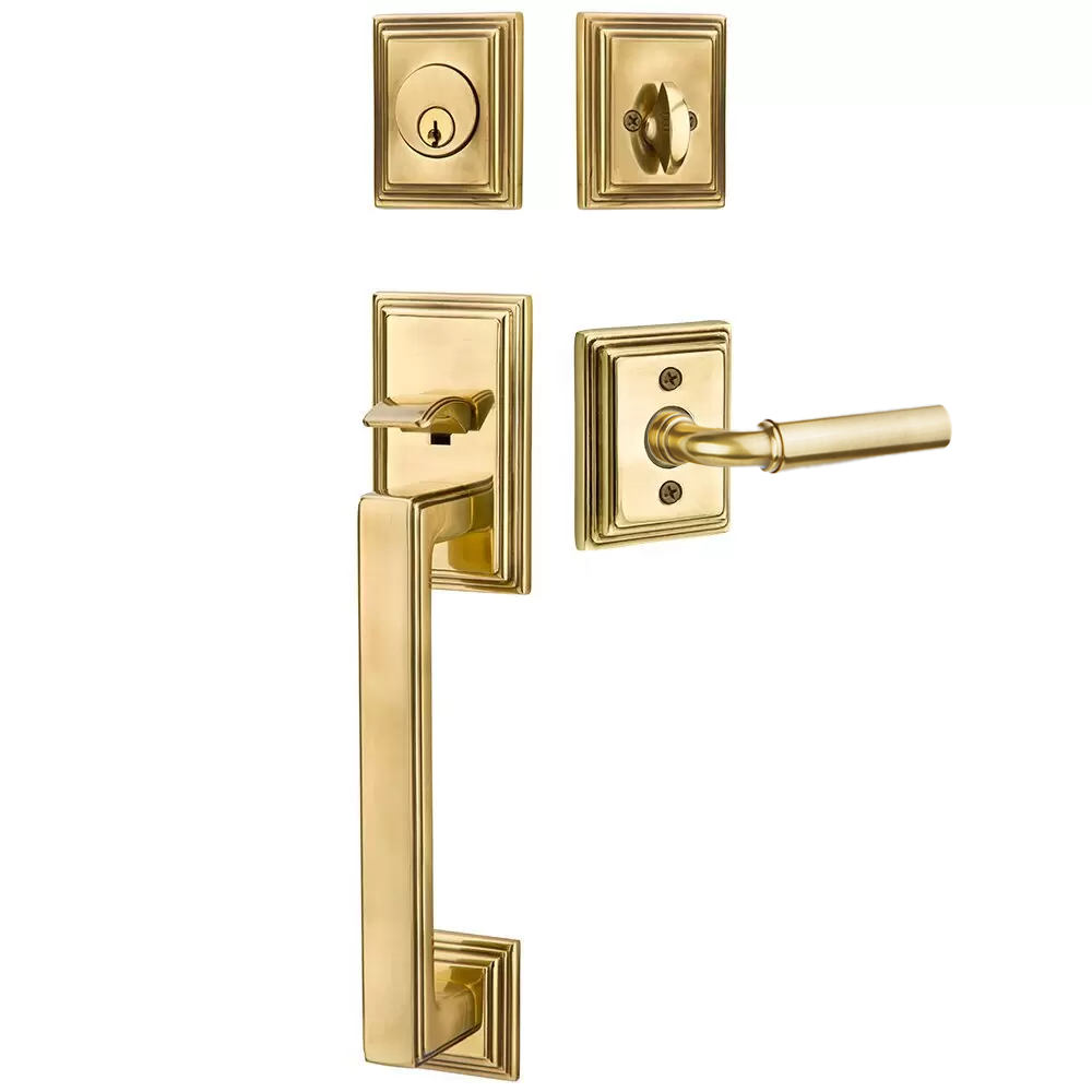 Emtek Hamden Tubular Entryset Sectional with Manning Lever