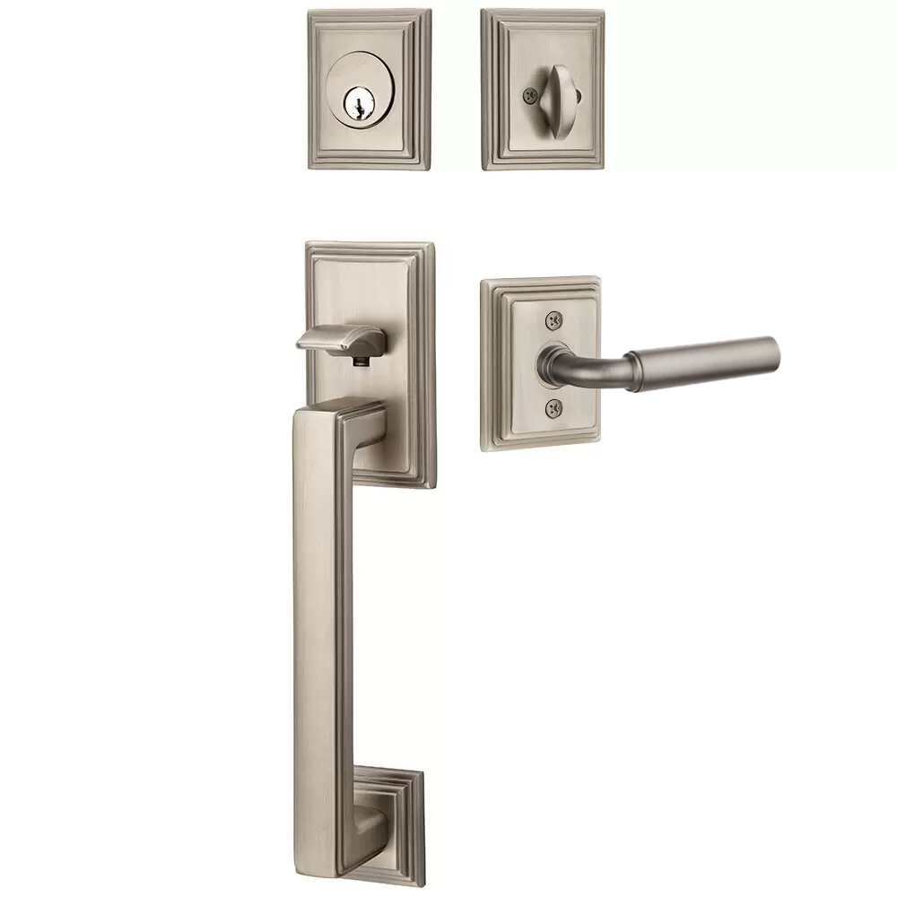 Emtek Hamden Tubular Entryset Sectional with Manning Lever