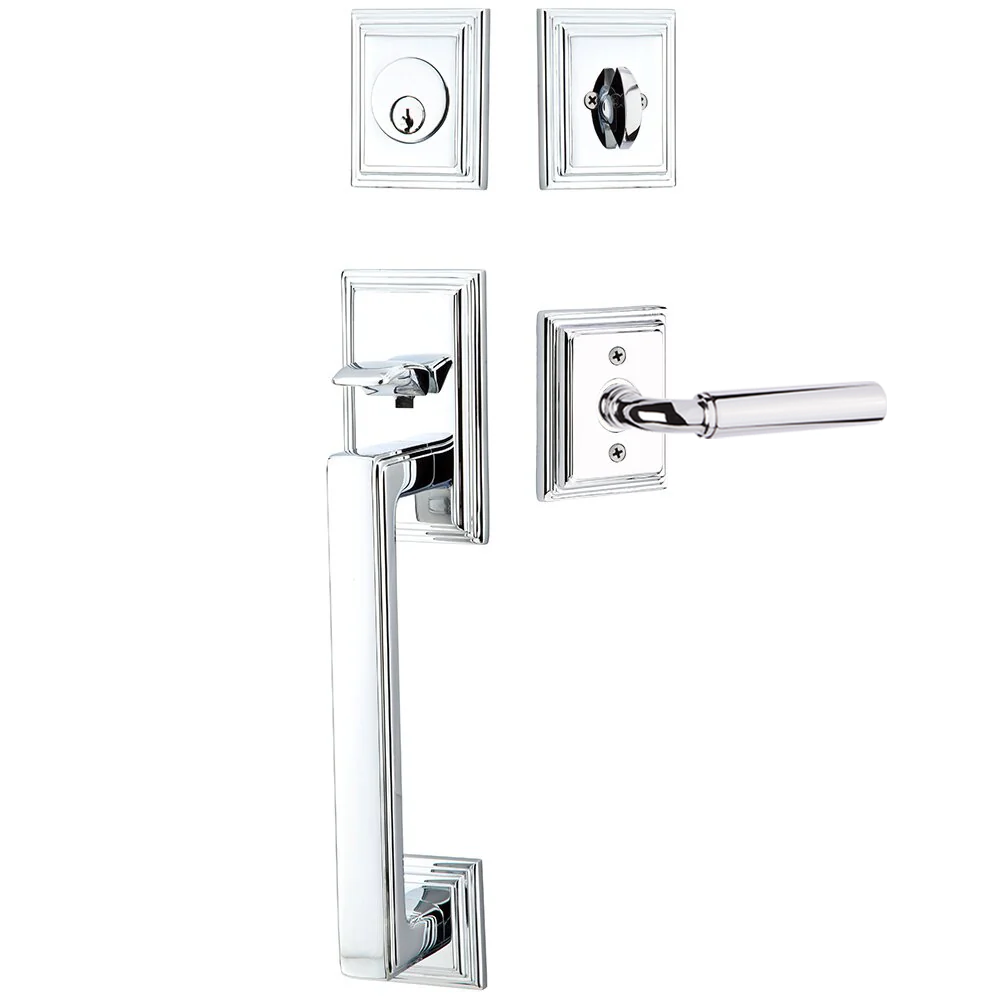 Emtek Hamden Tubular Entryset Sectional with Manning Lever