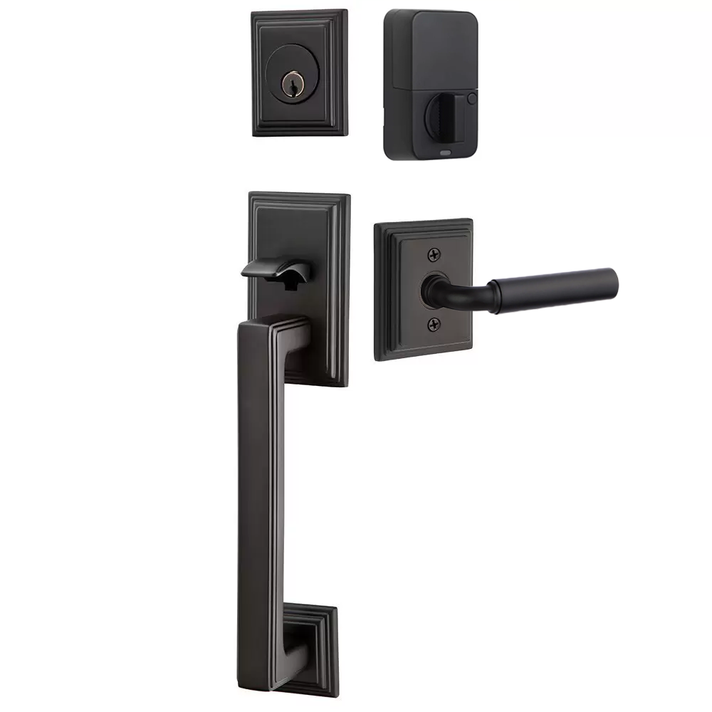 Emtek Hamden Tubular Entryset Sectional with Manning Lever