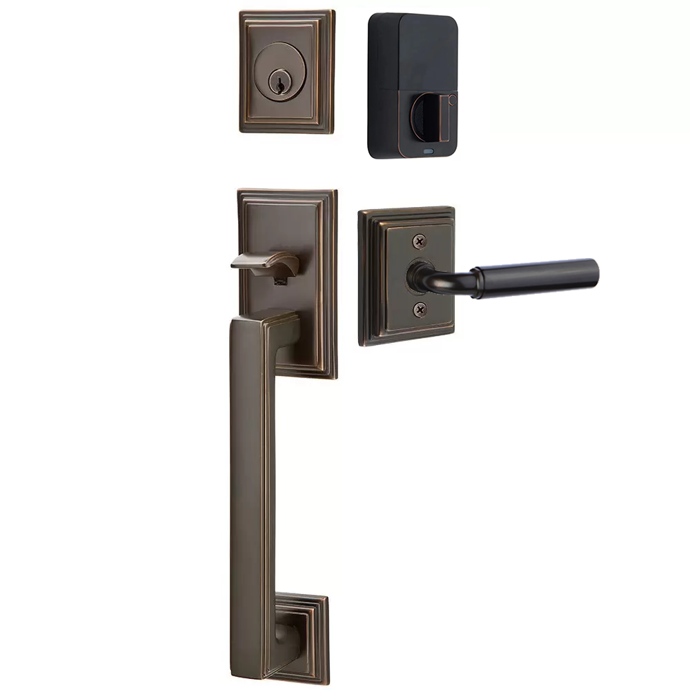 Emtek Hamden Tubular Entryset Sectional with Manning Lever