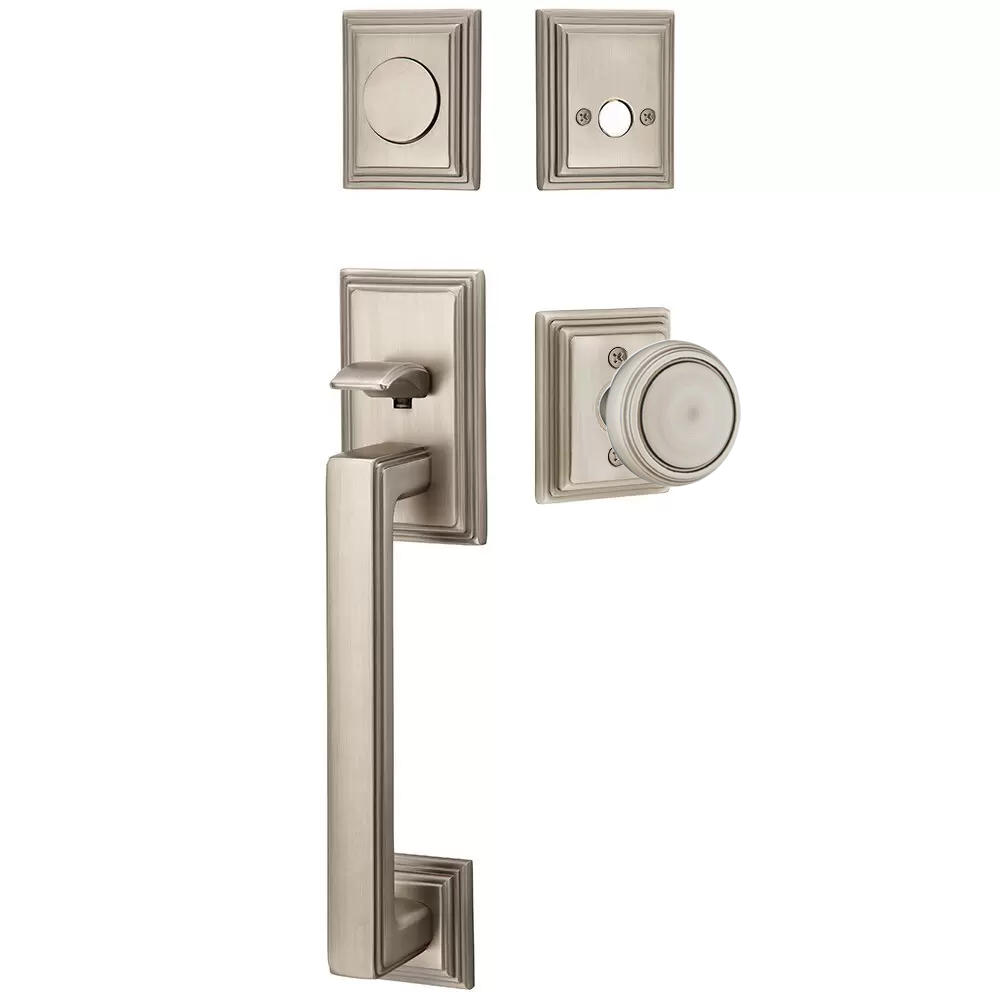 Emtek Hamden Tubular Entryset Sectional with Norwich Knob