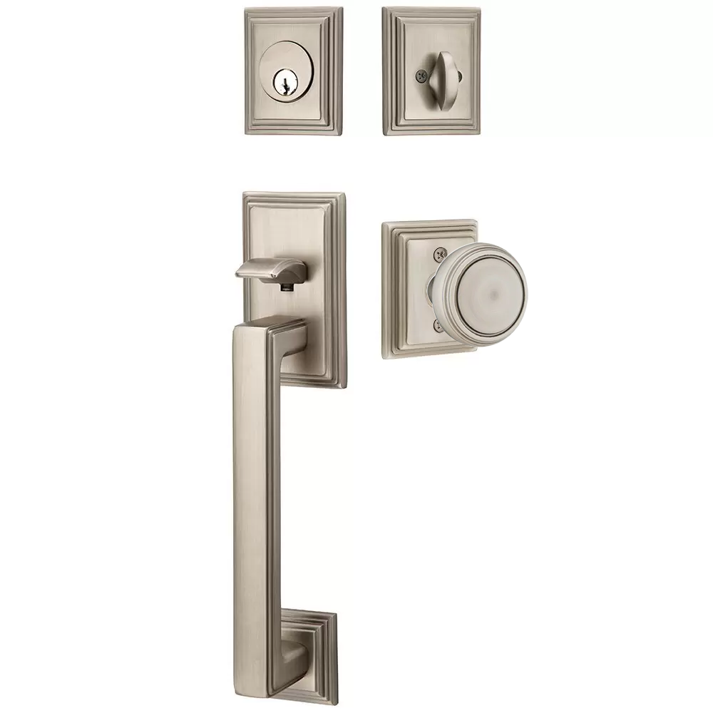 Emtek Hamden Tubular Entryset Sectional with Norwich Knob