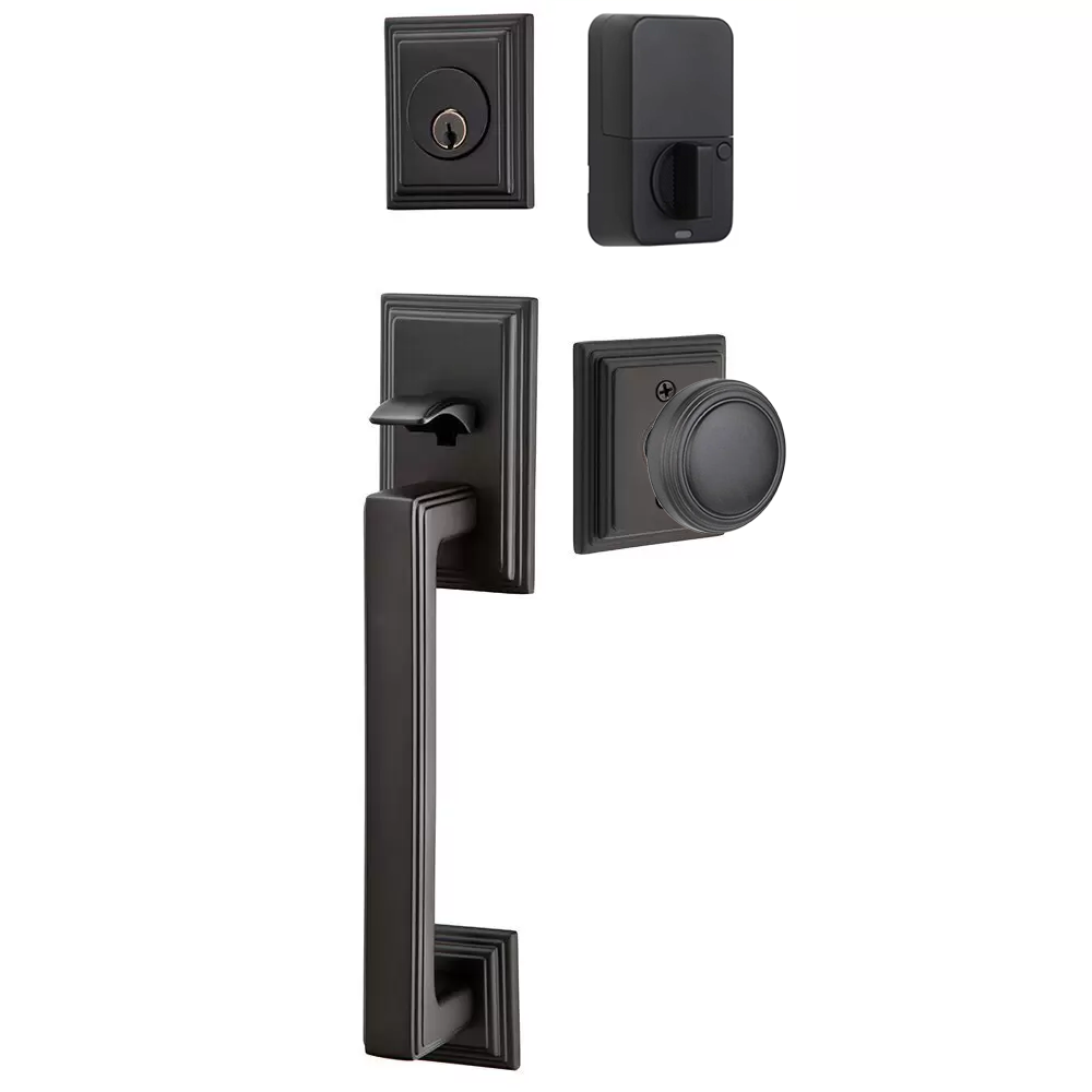 Emtek Hamden Tubular Entryset Sectional with Norwich Knob