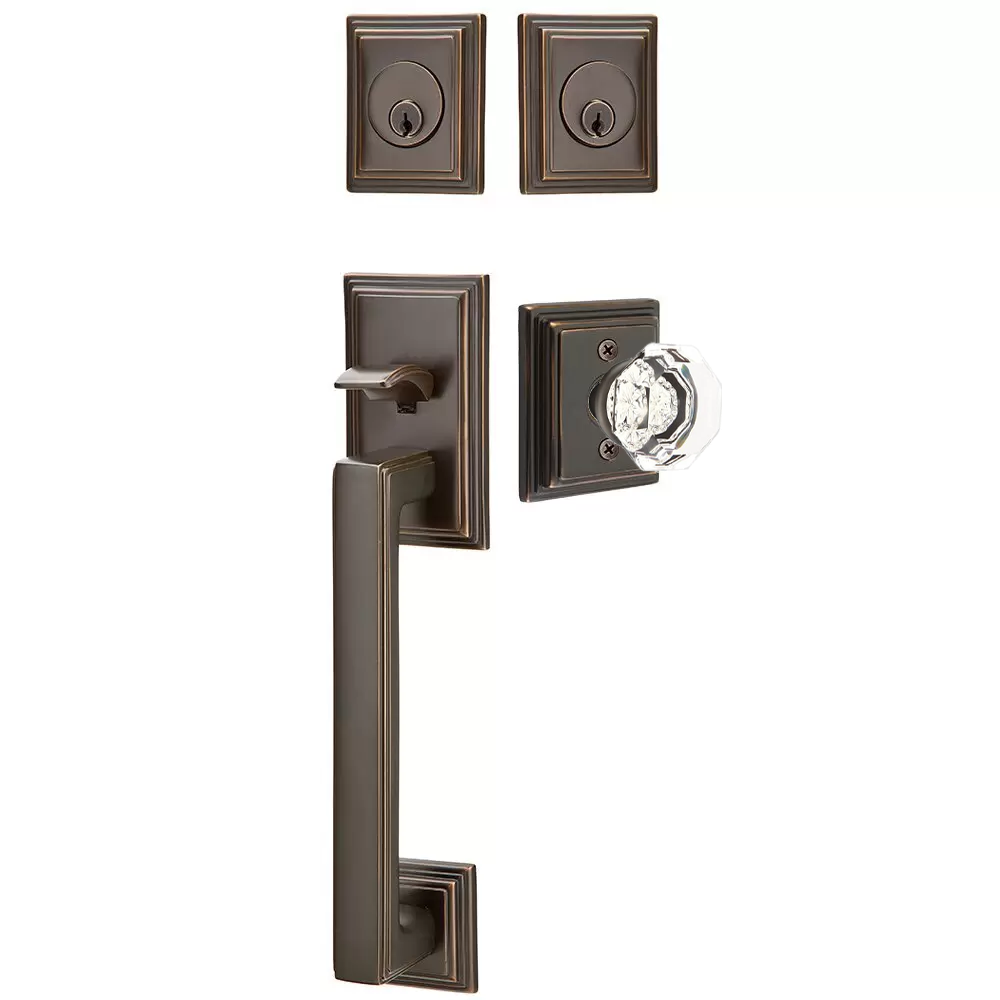 Emtek Hamden Tubular Entryset Sectional with Old Town Knob