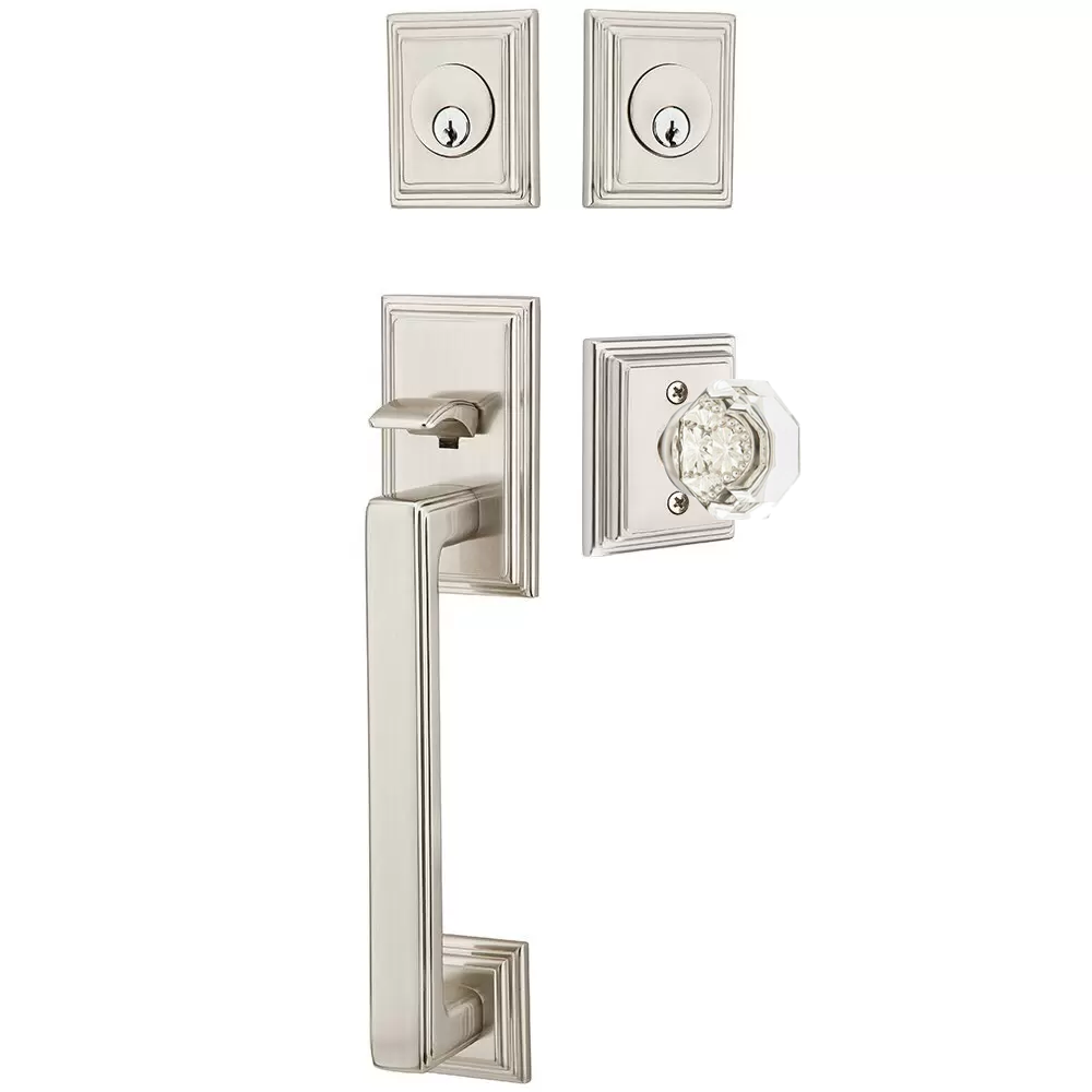 Emtek Hamden Tubular Entryset Sectional with Old Town Knob