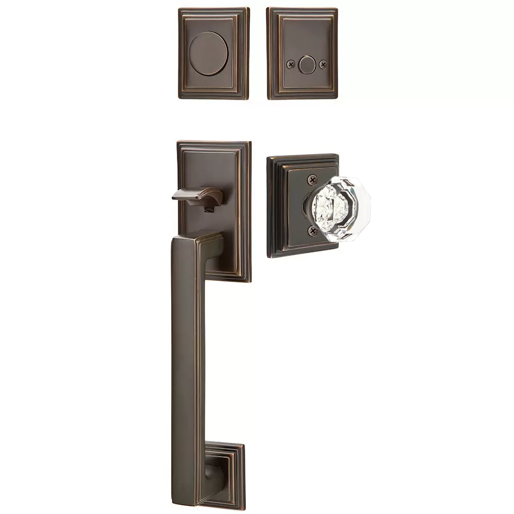 Emtek Hamden Tubular Entryset Sectional with Old Town Knob