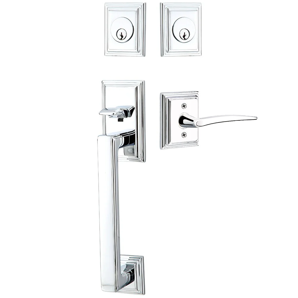 Emtek Hamden Tubular Entryset Sectional with Poseidon Lever