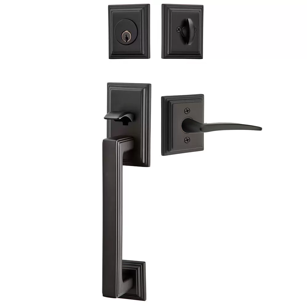 Emtek Hamden Tubular Entryset Sectional with Poseidon Lever