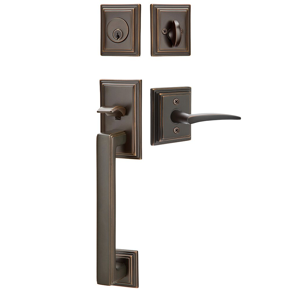 Emtek Hamden Tubular Entryset Sectional with Poseidon Lever