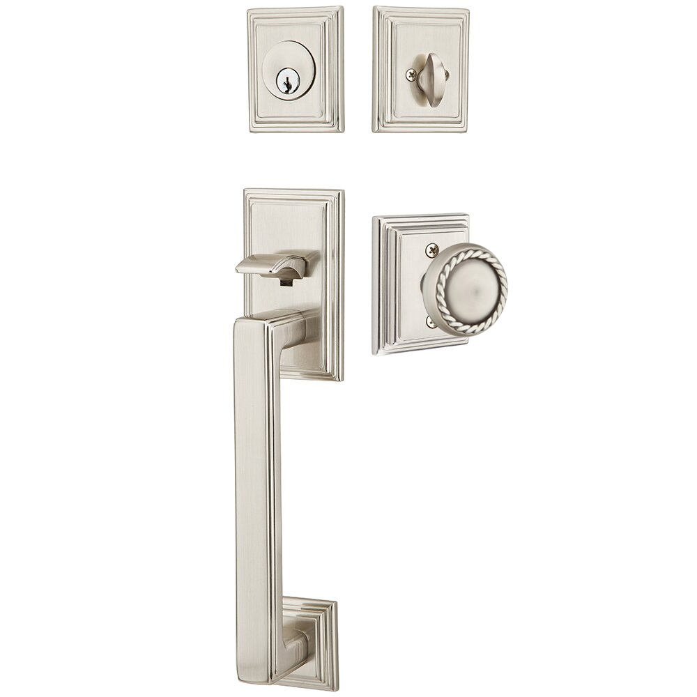 Emtek Hamden Tubular Entryset Sectional with Rope Knob