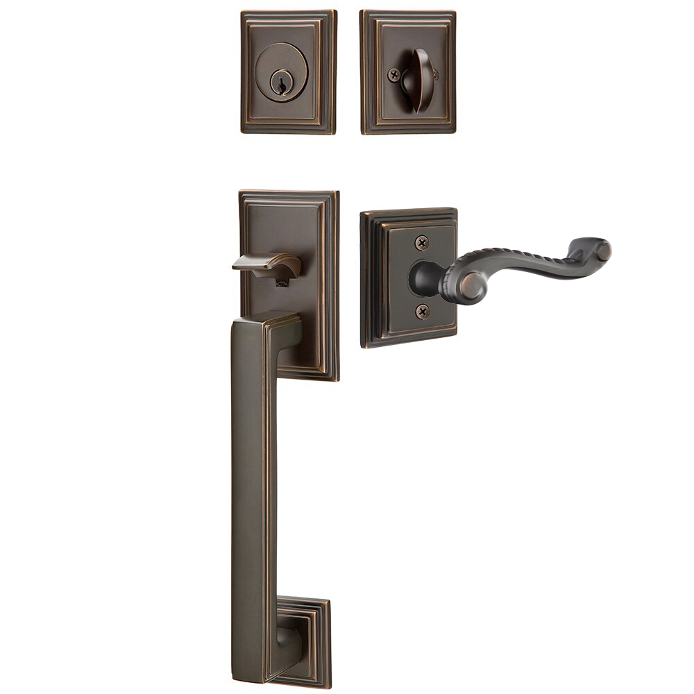 Emtek Hamden Tubular Entryset Sectional with Rope Lever