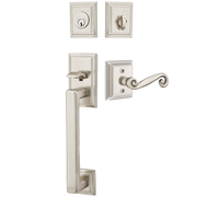 Emtek Hamden Tubular Entryset Sectional with Rustic Lever