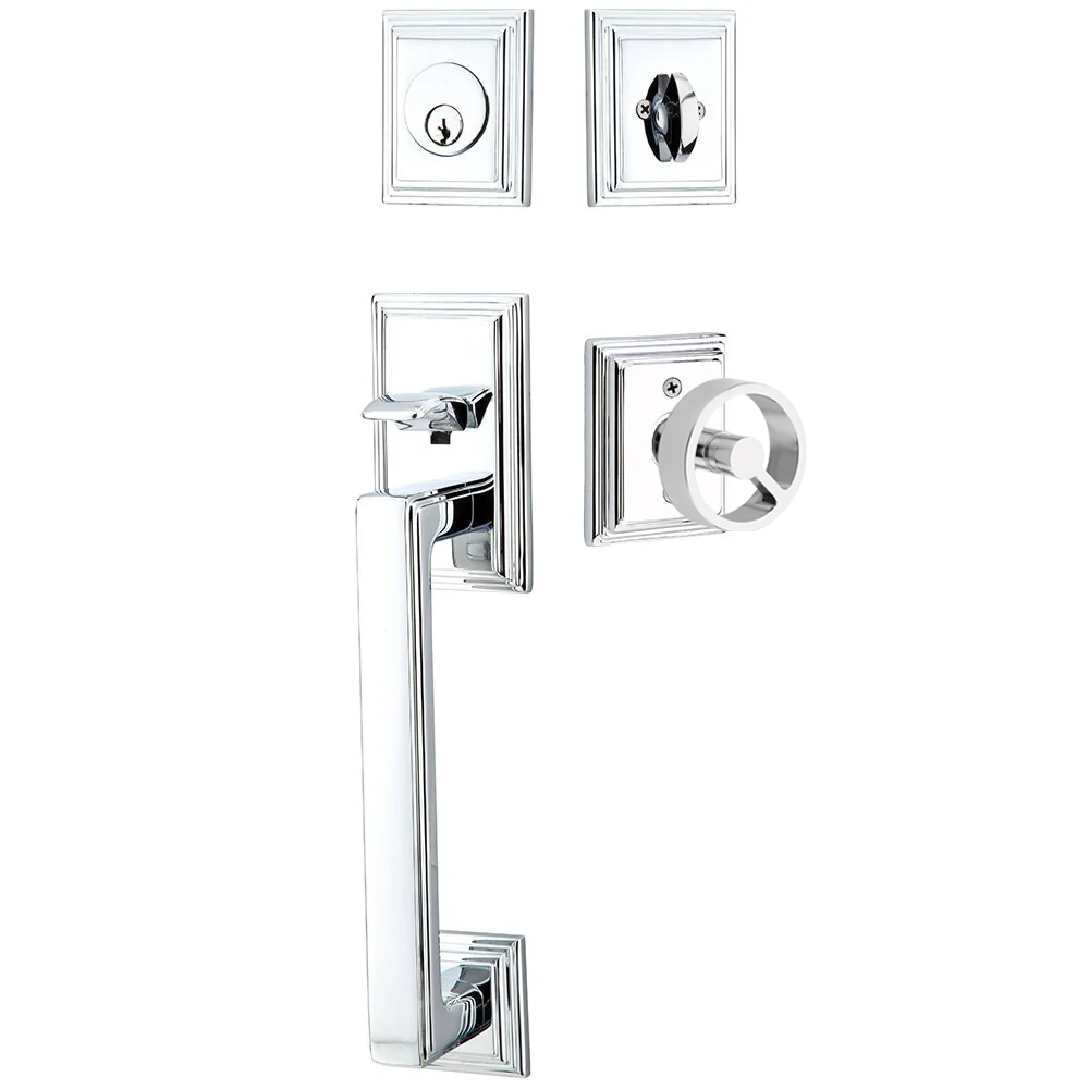Emtek Hamden Tubular Entryset Sectional with Spoke Knob